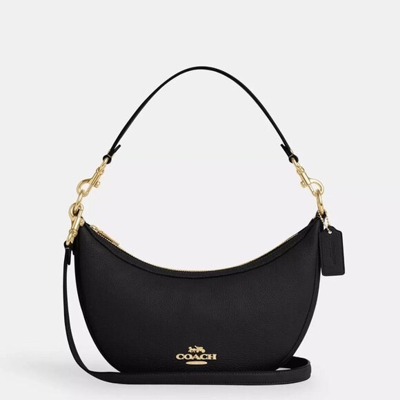 Coach Handbags - Coach Aria Shoulder Bag Gold/Black NWT